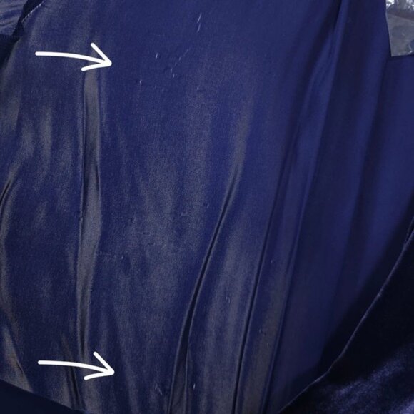 Sundance Blended Paths Blue 100% SILK Velvet Faux Wrap Top Women's MEDIUM Hi Low - Picture 12 of 13